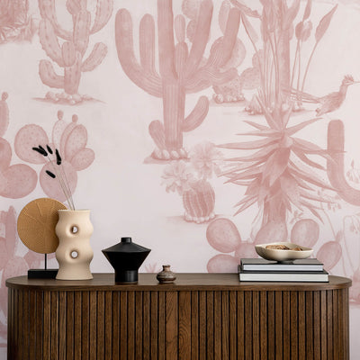 Desert Mural Wallpaper - Pink-Classic-Sian Zeng-Yes Bebe