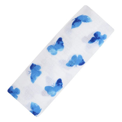 Organic Swaddle - Blue Butterfly