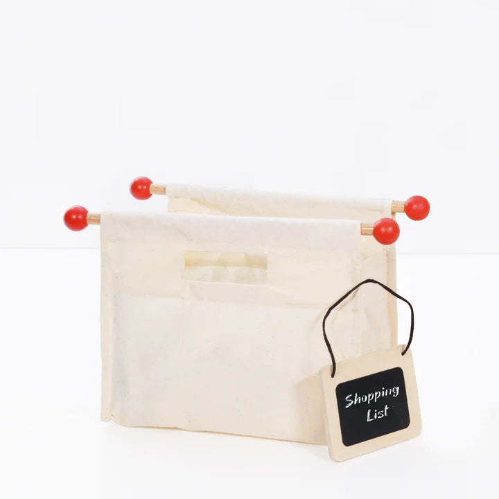 Wooden Shopping Trolley & Cotton Bag