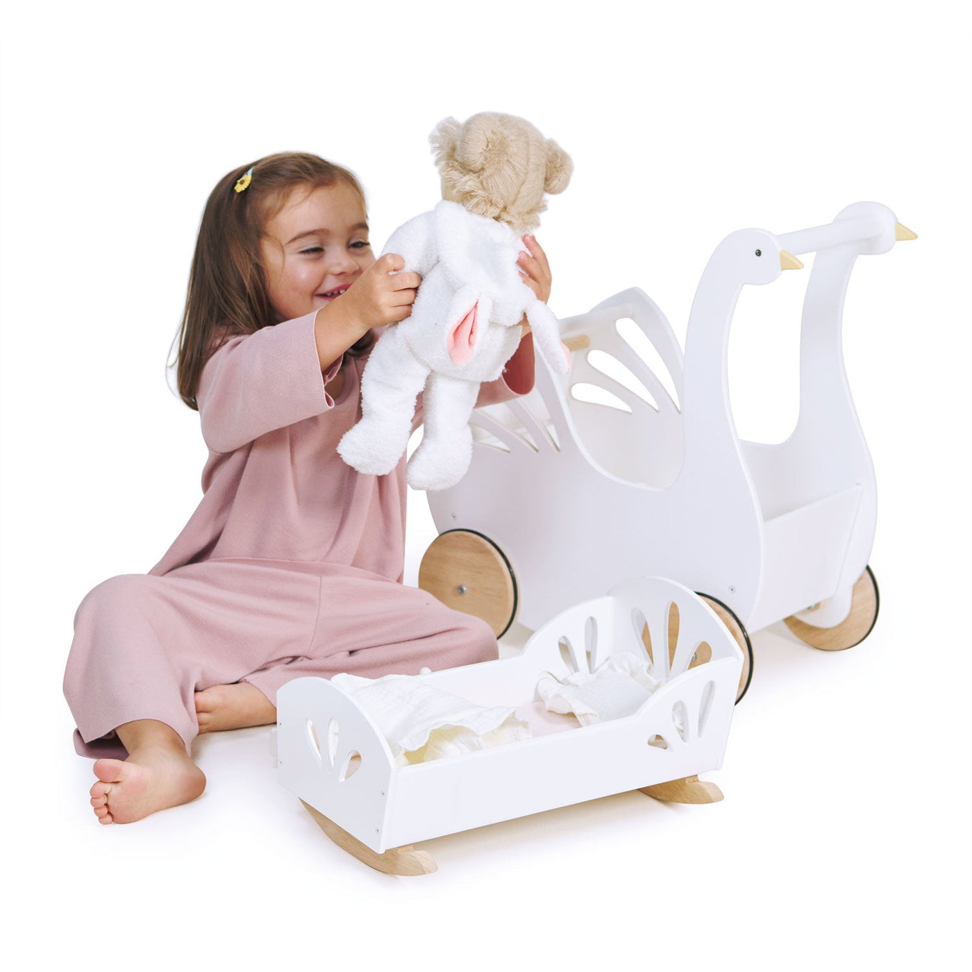 Sweet Swan Dolly Bed-Doll Beds-Tenderleaf Toys-Yes Bebe