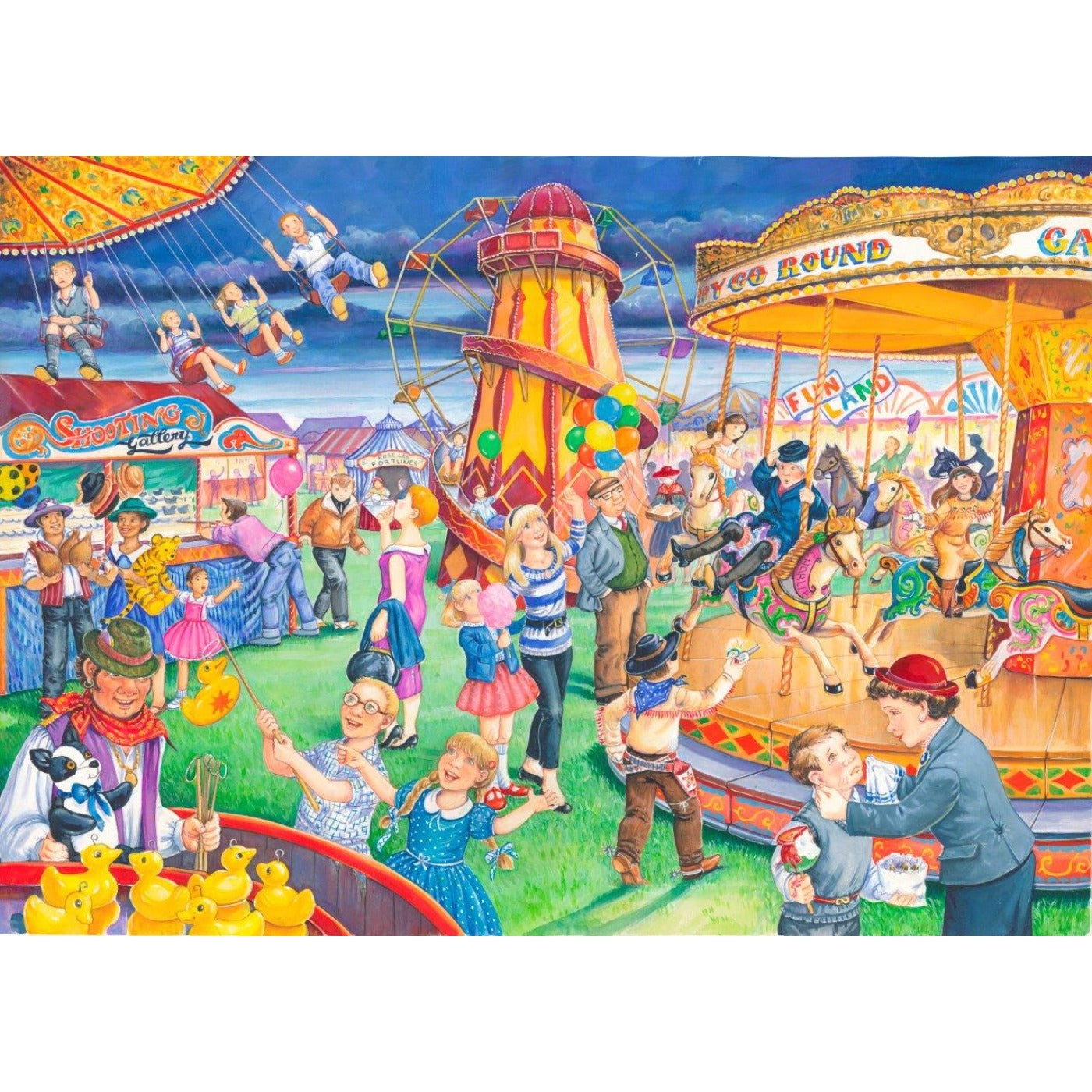 Fairground Rides - Big 250 Piece Jigsaw Puzzle-The House of Puzzles-Yes Bebe