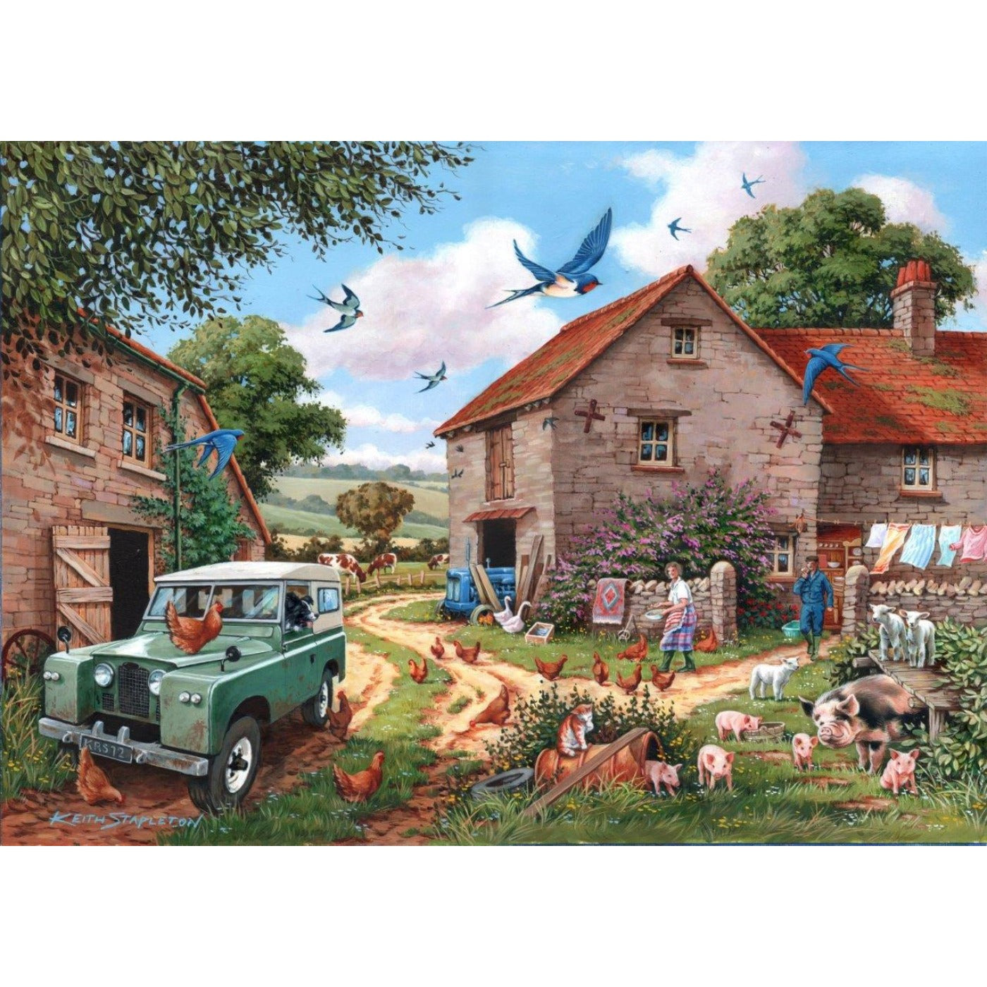 Farmer's Wife - Big 500 Piece Jigsaw Puzzle-The House of Puzzles-Yes Bebe