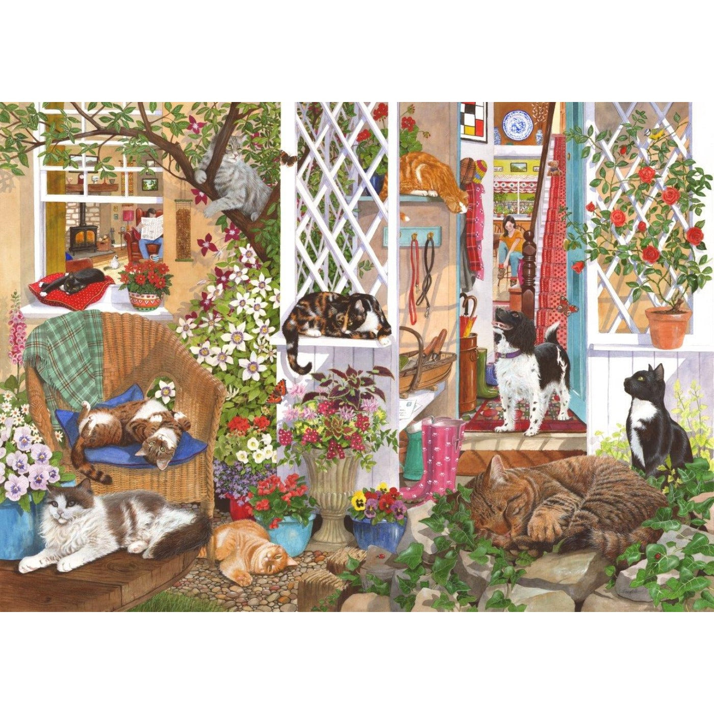 Feline Fine - 1000 Piece Jigsaw Puzzle-The House of Puzzles-Yes Bebe