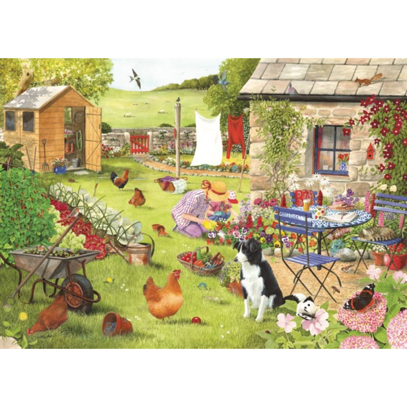 Grandma's Garden - Big 500 Piece Jigsaw Puzzle-The House of Puzzles-Yes Bebe