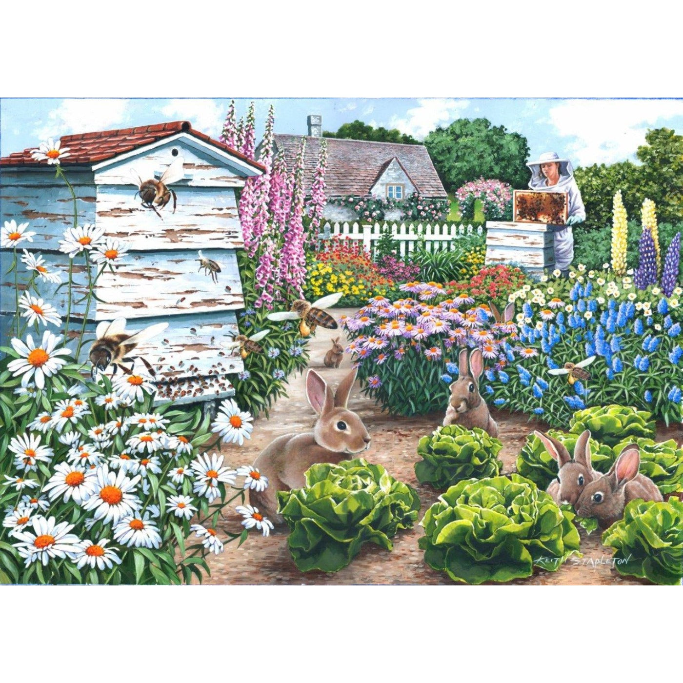 Honey Bunnies - Big 500 Piece Jigsaw Puzzle-The House of Puzzles-Yes Bebe