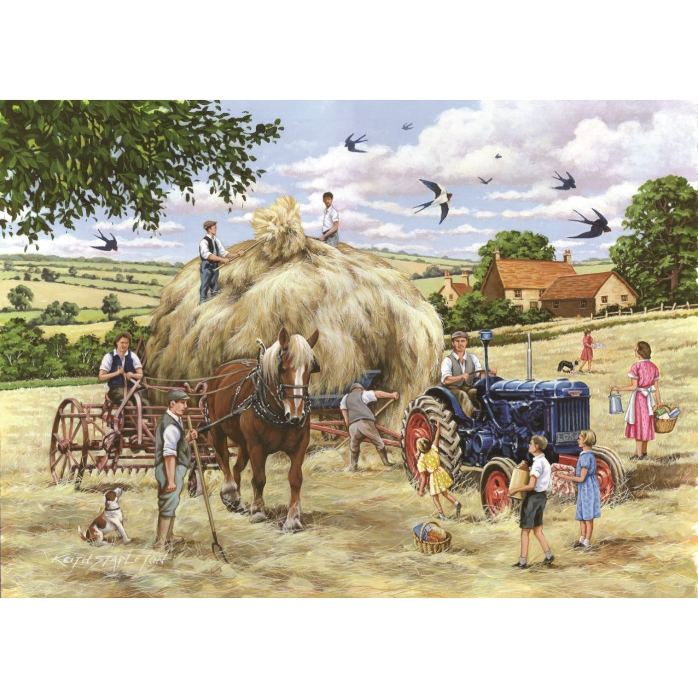 Making Hay - Big 500 Piece Jigsaw Puzzle-The House of Puzzles-Yes Bebe