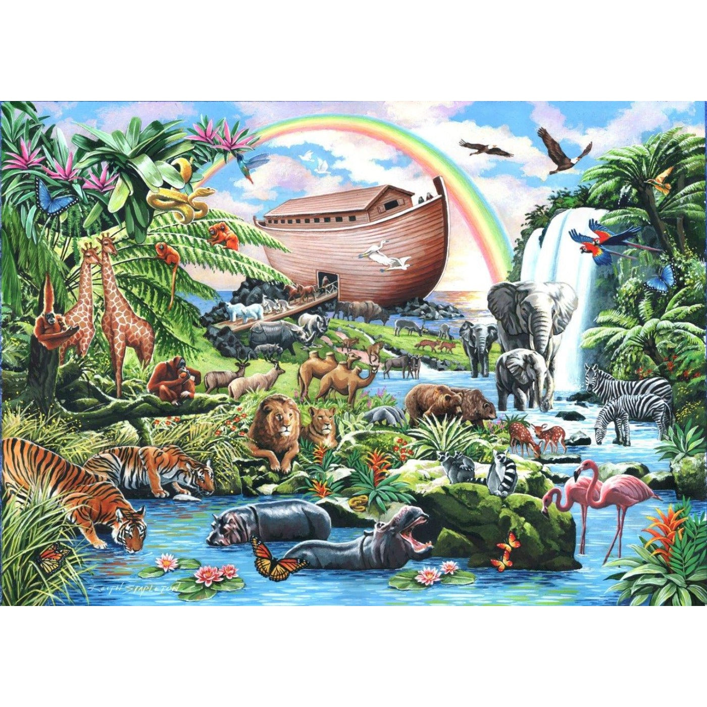 Noah's Ark - Big 500 Piece Jigsaw Puzzle-The House of Puzzles-Yes Bebe