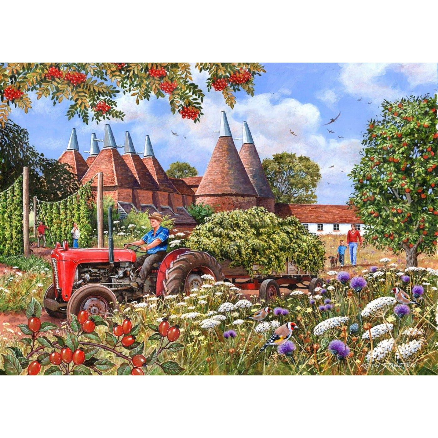 Oast Houses - Big 500 Piece Jigsaw Puzzle-The House of Puzzles-Yes Bebe