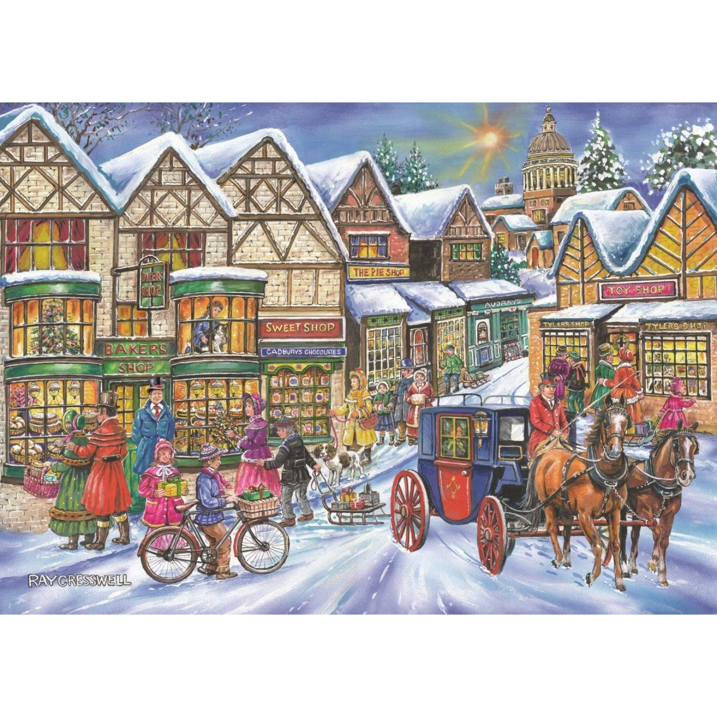 Old Time Shopping - Big 250 Piece Jigsaw Puzzle-The House of Puzzles-Yes Bebe