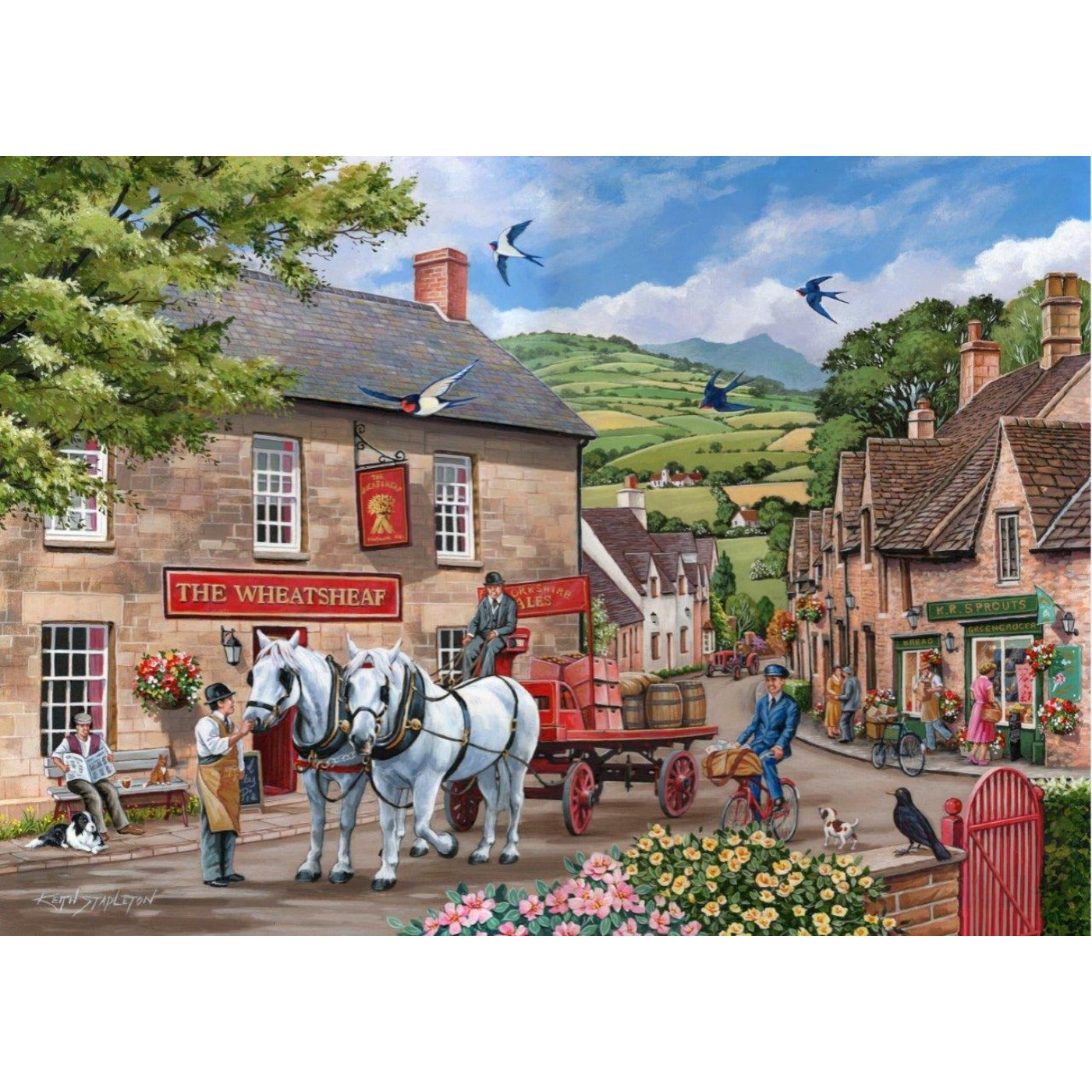 Pulling Their Weight - Big 500 Piece Jigsaw Puzzle-The House of Puzzles-Yes Bebe