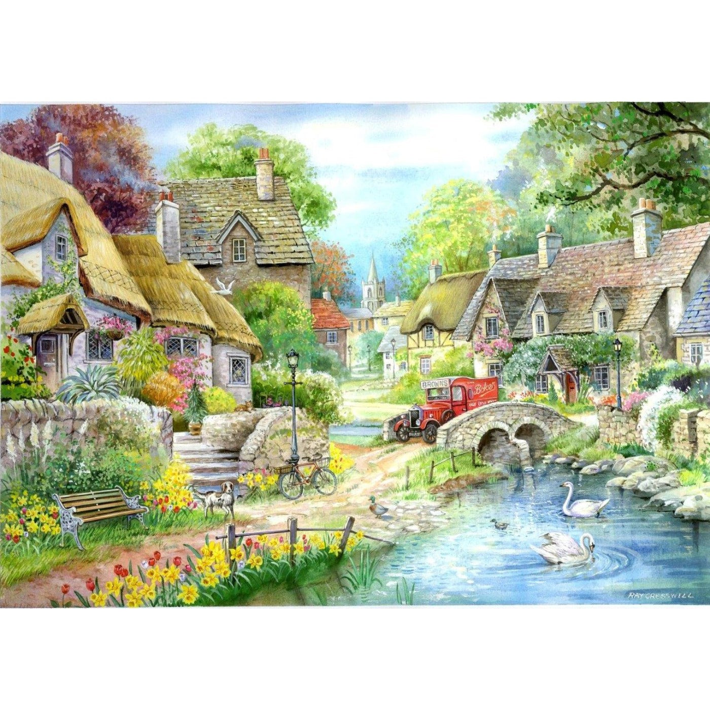 River Cottage - Big 250 Piece Jigsaw Puzzle-The House of Puzzles-Yes Bebe