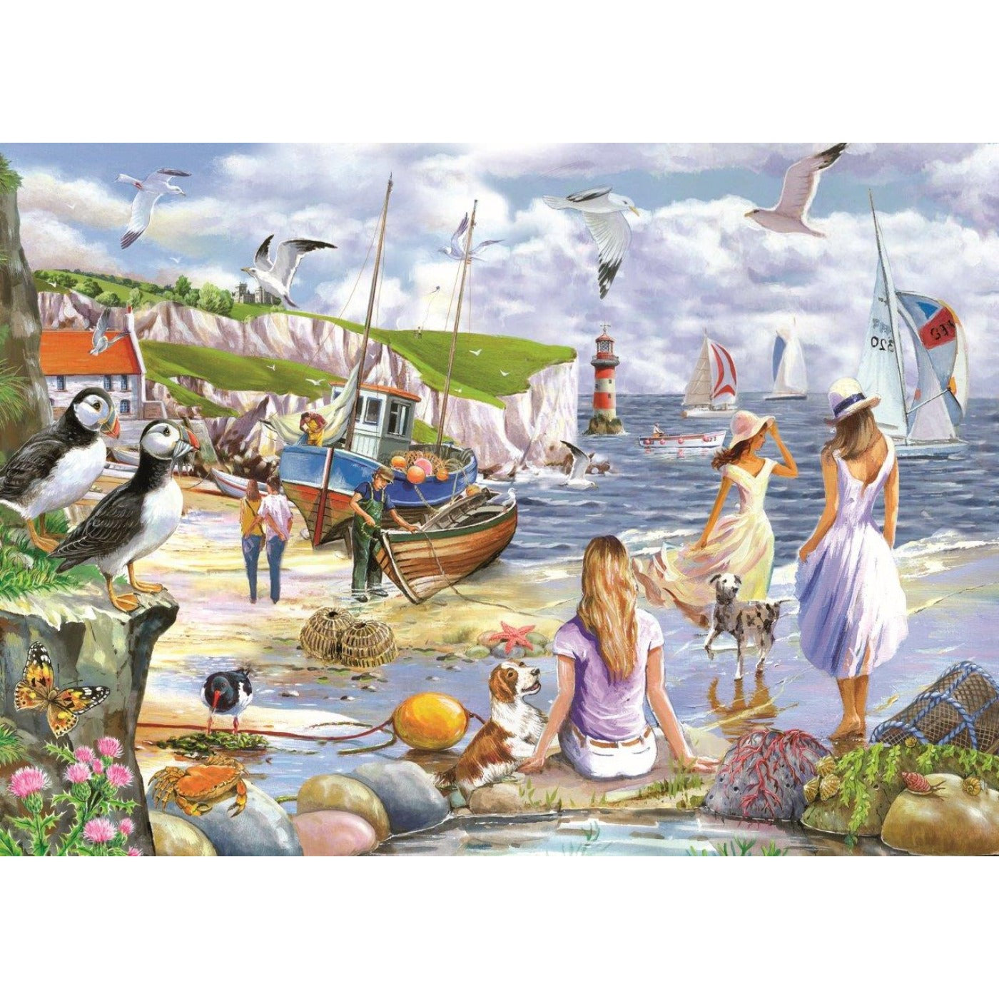 Sea Shore Breezes - Big 500 Piece Jigsaw Puzzle-The House of Puzzles-Yes Bebe