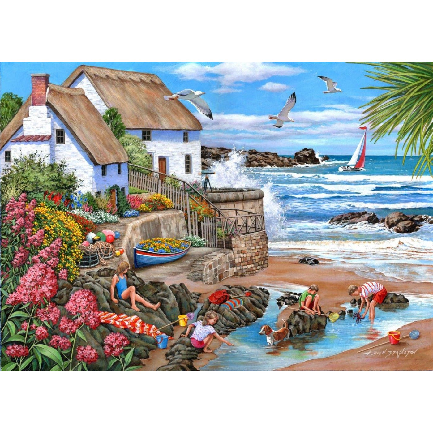 Seaspray Cottages - 1000 Piece Jigsaw Puzzle-The House of Puzzles-Yes Bebe