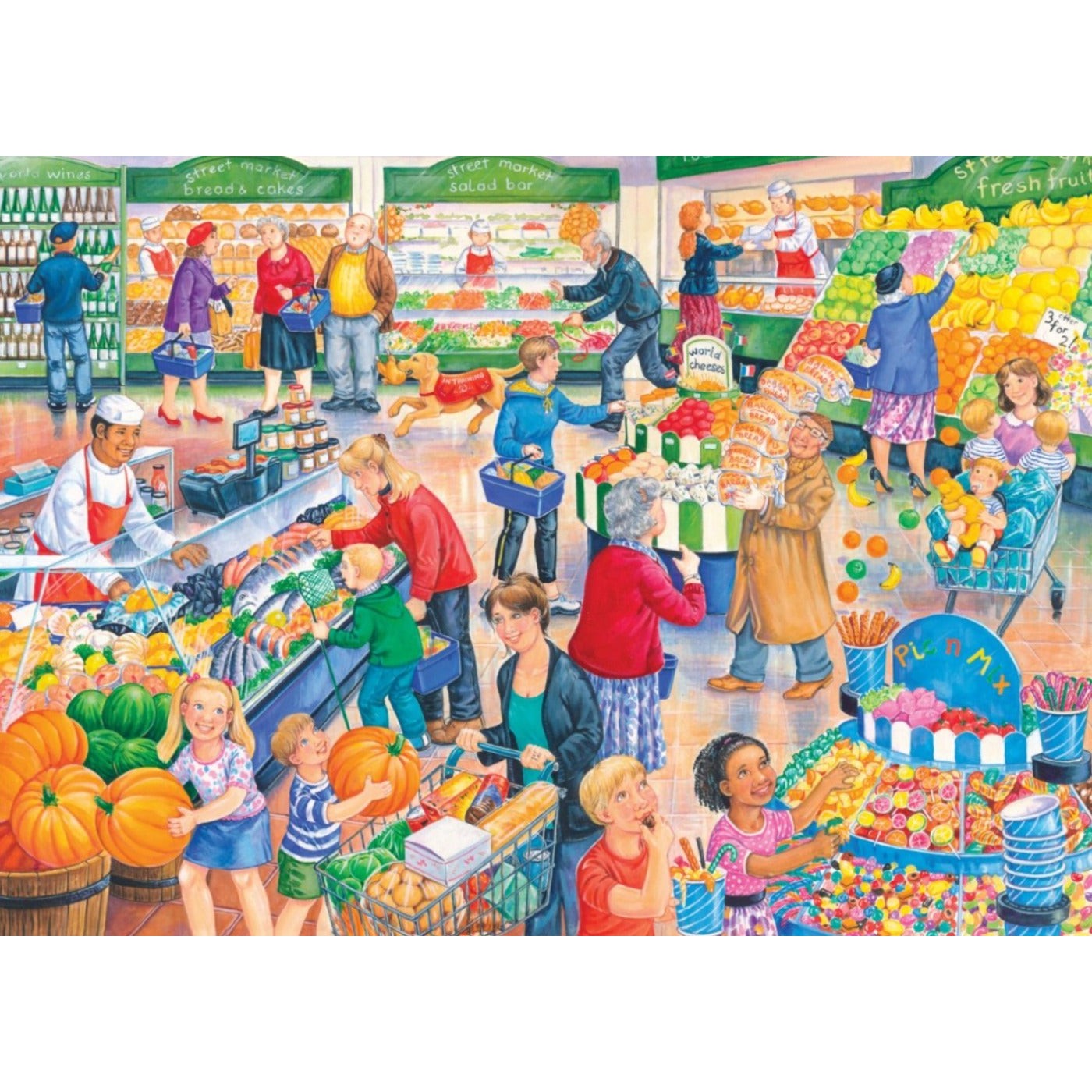 Supermarket Dash - Big 250 Piece Jigsaw Puzzle-The House of Puzzles-Yes Bebe