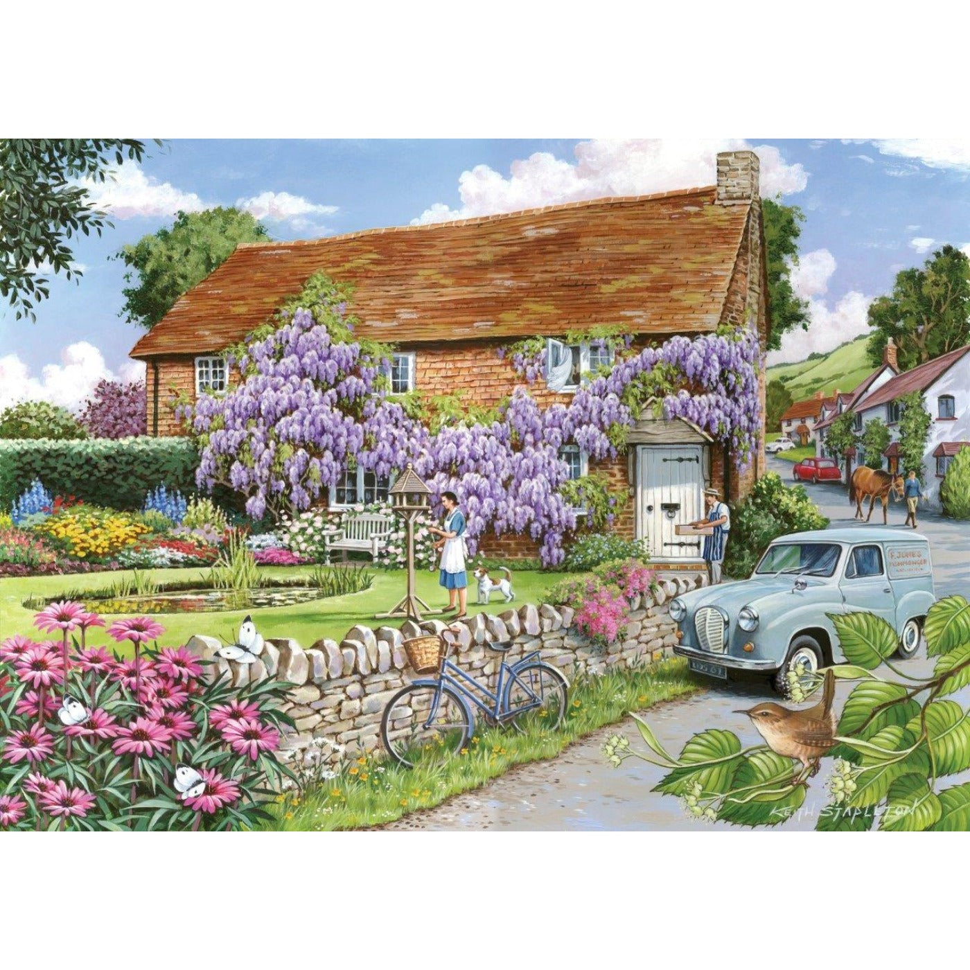 Wisteria Cottage - Big 250 Piece Jigsaw Puzzle-The House of Puzzles-Yes Bebe