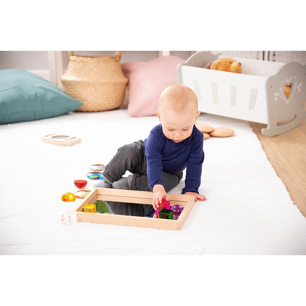 Small Wooden Mirror Tray-Mirror Play-TickiT-Yes Bebe