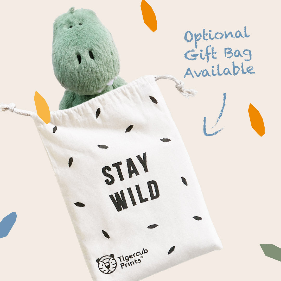 Dinosaur Soft Toy-Soft Toys-Tigercub Prints-Dinosaur Soft Toy + Stay Wild Gift Bag-Yes Bebe