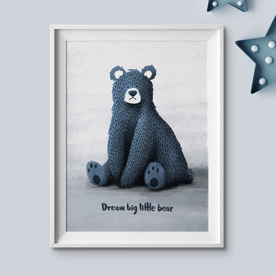 Dream Big Little Bear Nursery Print-Wall Prints-Tigercub Prints-Yes Bebe