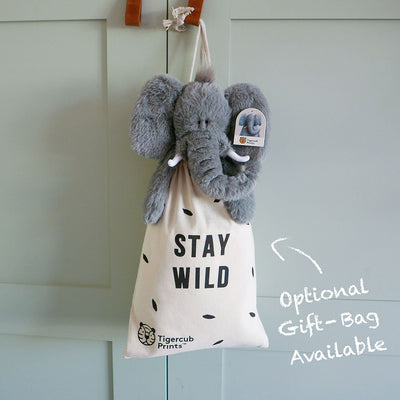 Elephant Soft Toy-Animal Soft Toys-Tigercub Prints-Elephant Soft Toy + 'Stay Wild' Gift Bag-Yes Bebe