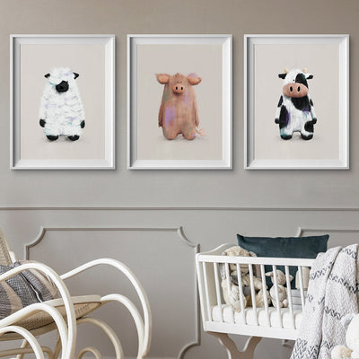 Farmyard Animals Nursery Prints Set of 3-Wall Prints-Tigercub Prints-Yes Bebe