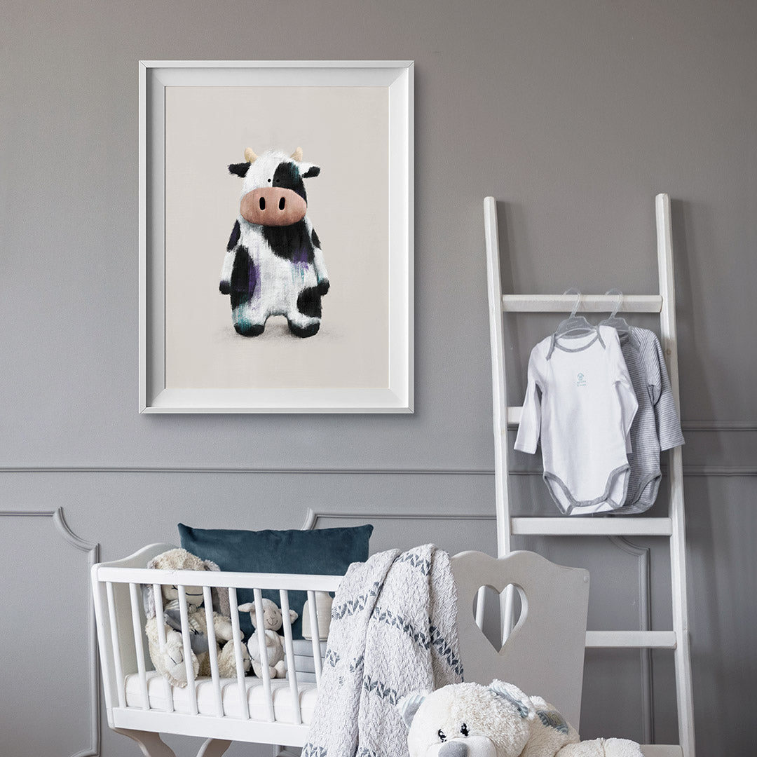 Farmyard Cow Nursery Print-Wall Prints-Tigercub Prints-Yes Bebe