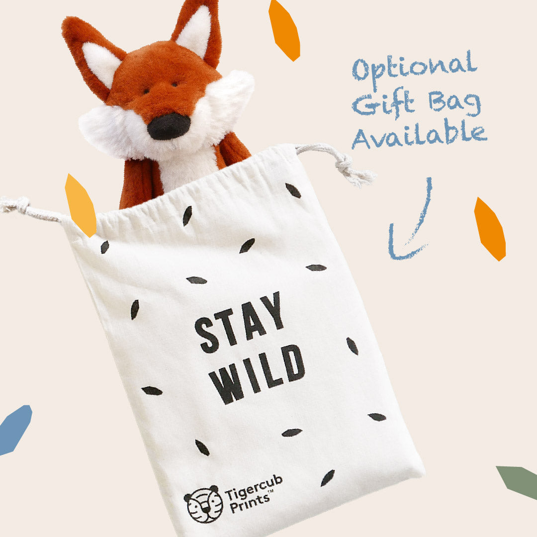 Fox Soft Toy-Soft Toys-Tigercub Prints-Fox Soft Toy + Stay Wild Gift Bag-Yes Bebe