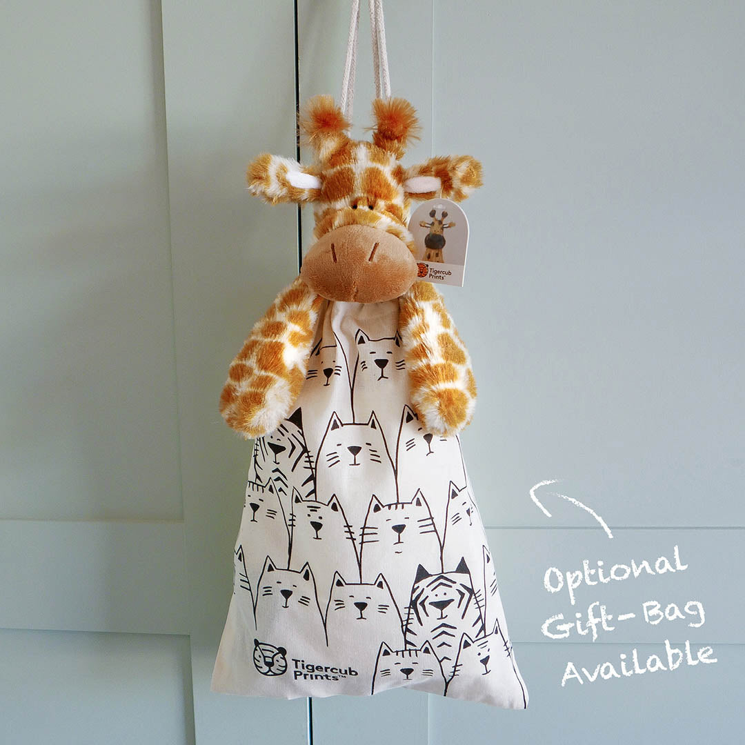 Giraffe Soft Toy-Animal Soft Toys-Tigercub Prints-Giraffe Soft Toy + 'Tiger & Kittens' Gift Bag-Yes Bebe