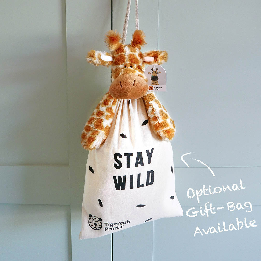 Giraffe Soft Toy-Animal Soft Toys-Tigercub Prints-Giraffe Soft Toy + 'Stay Wild' Gift Bag-Yes Bebe