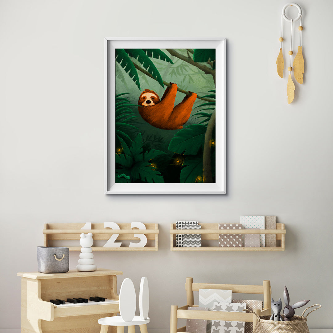 Jungle Sloth Nursery Print-Single Prints-Tigercub Prints-Yes Bebe