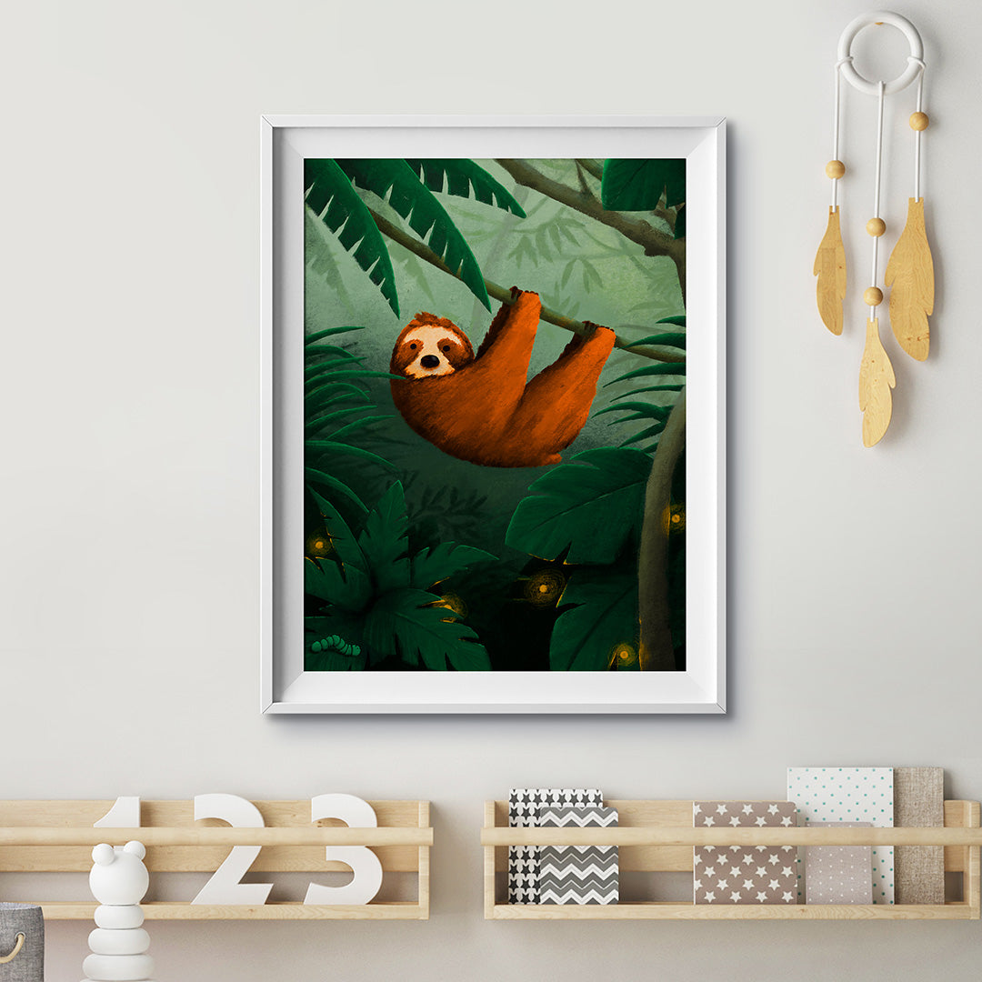 Jungle Sloth Nursery Print-Single Prints-Tigercub Prints-Yes Bebe