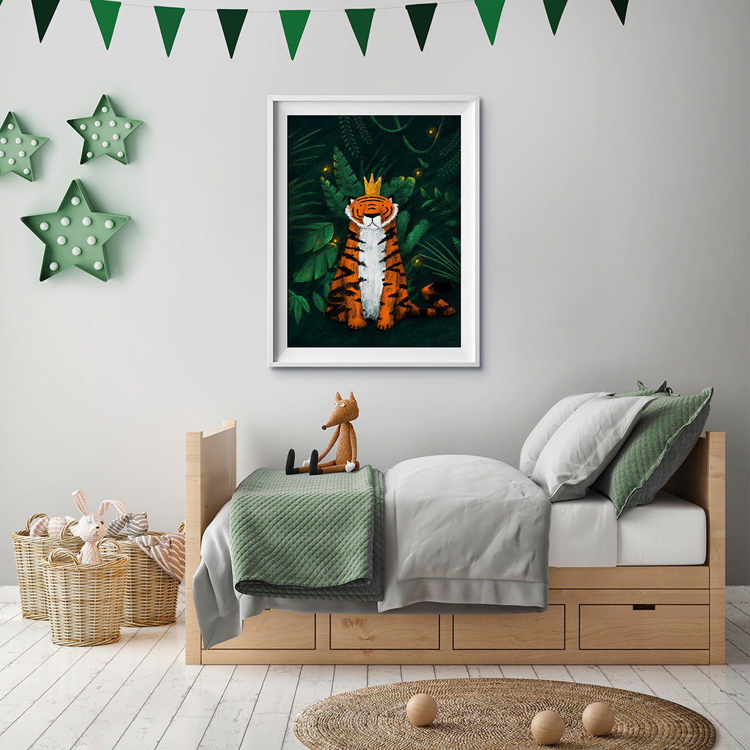 Jungle Tiger King Nursery Print-Wall Prints-Tigercub Prints-Yes Bebe