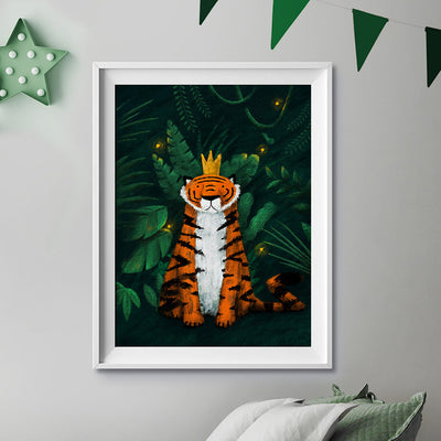 Jungle Tiger King Nursery Print-Wall Prints-Tigercub Prints-Yes Bebe