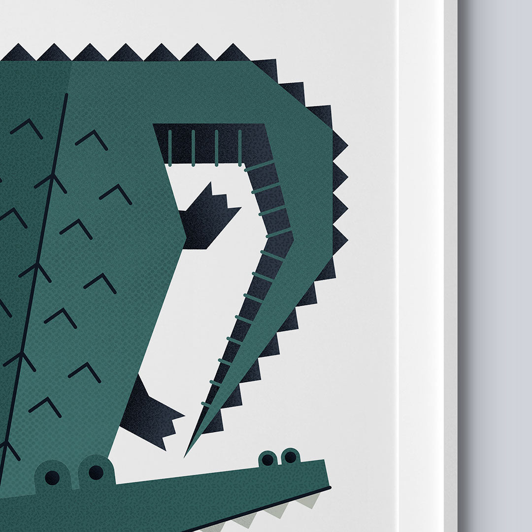 Minimal Crocodile Safari Nursery Print-Single Prints-Tigercub Prints-Yes Bebe