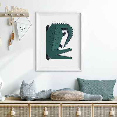 Minimal Crocodile Safari Nursery Print-Single Prints-Tigercub Prints-Yes Bebe