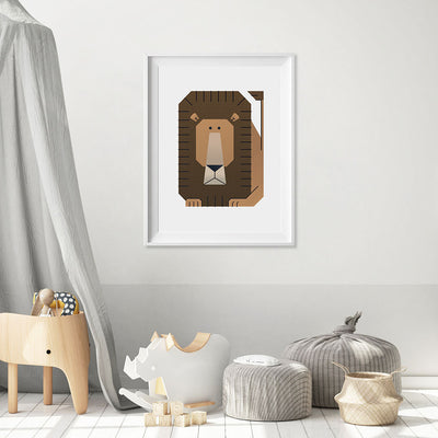 Minimal Lion Safari Nursery Print-Single Prints-Tigercub Prints-Yes Bebe