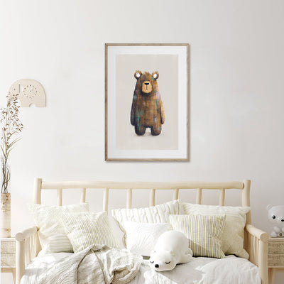 Neutral Bear Woodland Nursery Print-Tigercub Prints-Yes Bebe