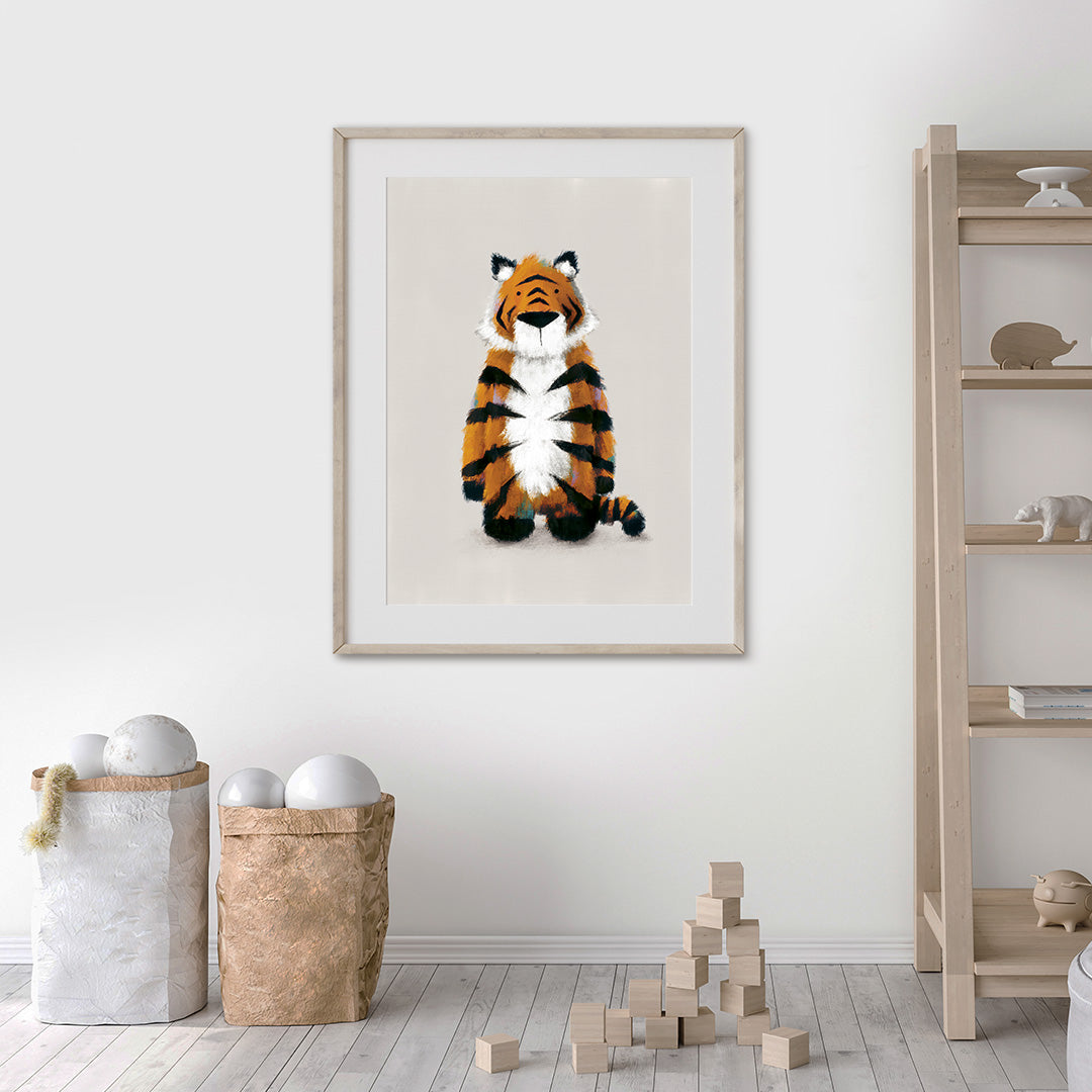 Neutral Jungle Safari Animal Nursery Prints Set of 3-Print Sets-Tigercub Prints-Yes Bebe