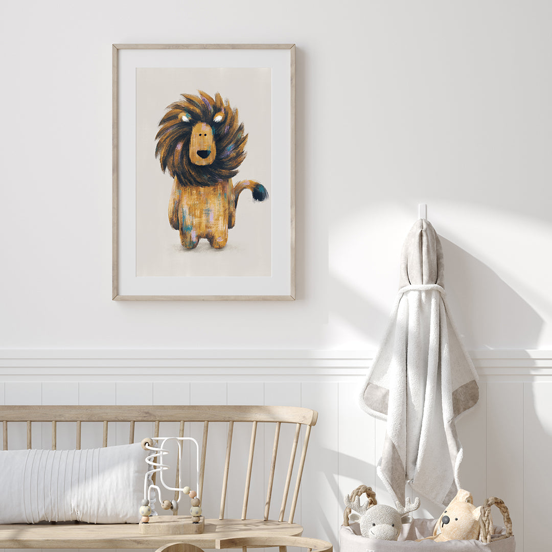 Neutral Lion Safari Nursery Print-Tigercub Prints-Yes Bebe