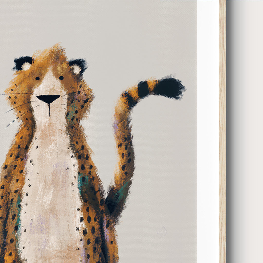 Neutral Safari Cheetah Childrens Nursery Print-Single Prints-Tigercub Prints-Yes Bebe