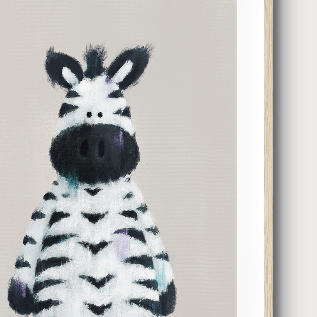 Neutral Safari Zebra Nursery Print-Wall Prints-Tigercub Prints-Yes Bebe