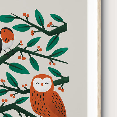 Neutral Scandi Owl Nursery Print-Single Prints-Tigercub Prints-Yes Bebe