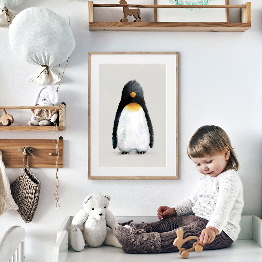 Penguin Nursery Print-Single Prints-Tigercub Prints-A4 Print-Yes Bebe