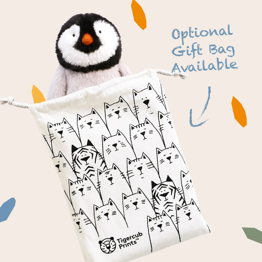 Penguin Soft Toy-Soft Toys-Tigercub Prints-Penguin Soft Toy + Kittens Gift Bag-Yes Bebe