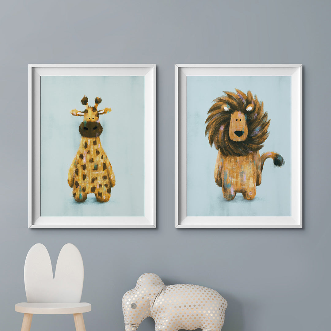 Safari Animals Set of 2 Nursery Prints-Tigercub Prints-Yes Bebe