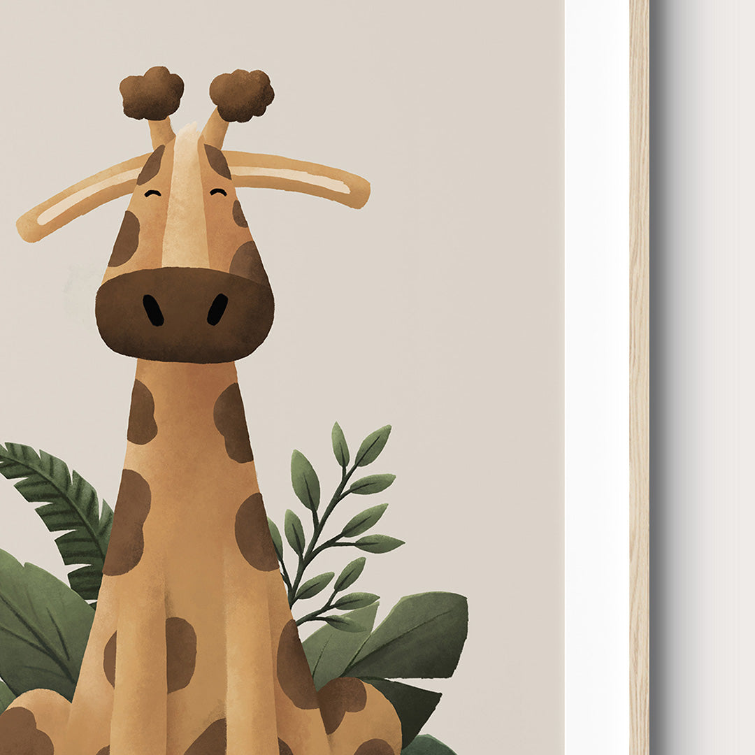 Scandi Giraffe Safari Nursery Print-Tigercub Prints-Yes Bebe