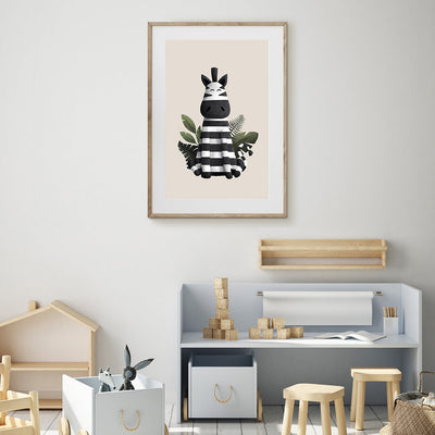 Scandi Zebra Safari Nursery Print-Tigercub Prints-Yes Bebe