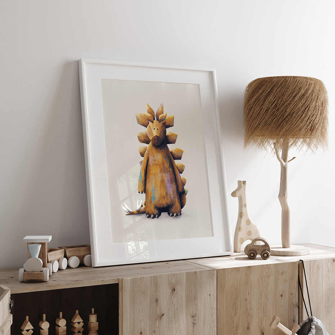 Stegosaurus Dinosaur Nursery Print-Single Prints-Tigercub Prints-Yes Bebe