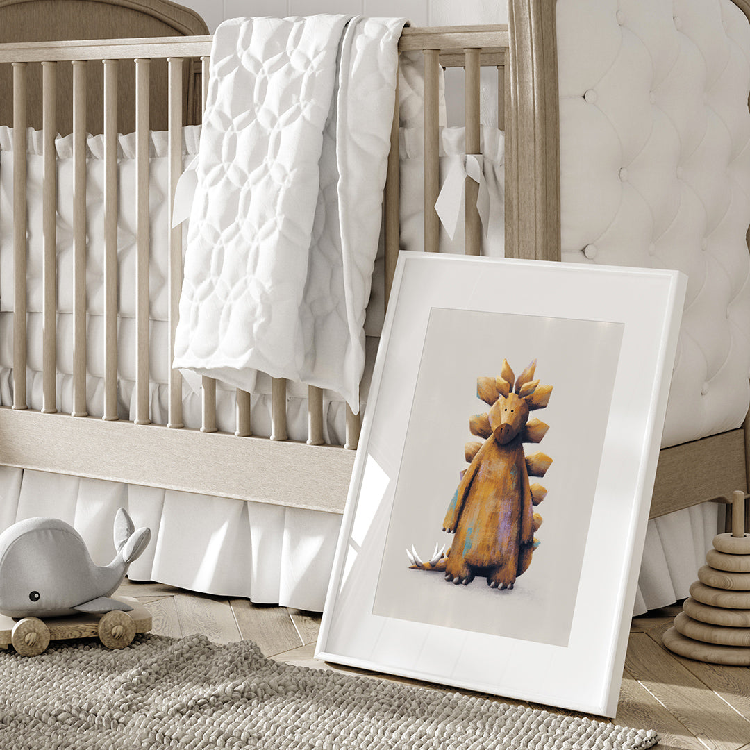 Stegosaurus Dinosaur Nursery Print-Single Prints-Tigercub Prints-Yes Bebe