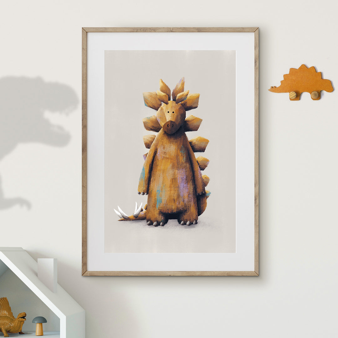 Stegosaurus Dinosaur Nursery Print-Single Prints-Tigercub Prints-Yes Bebe
