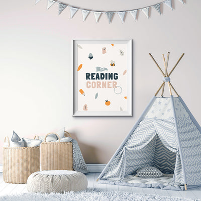 The Reading Corner Scandi Nursery Print-Single Prints-Tigercub Prints-Yes Bebe